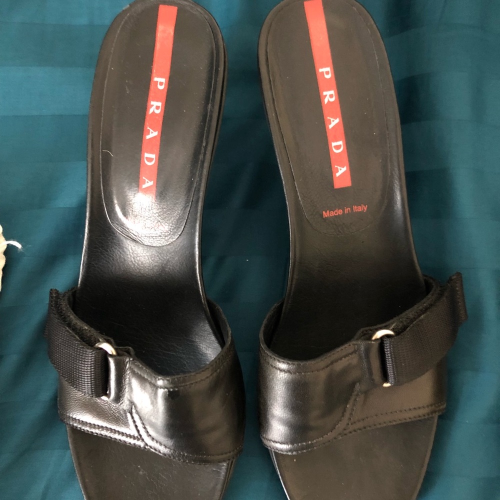 Authentic Prada sandals with 3” heel